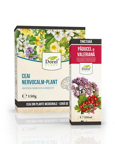 Ceai Nervocalm-Plant + Tinctură de Păducel și Valeriană