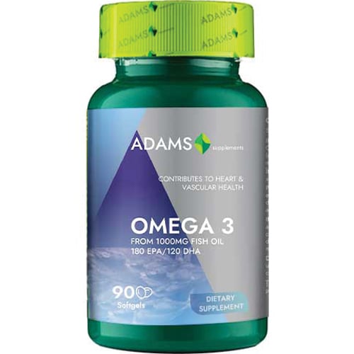 Omega 3 1000mg, 90cps, Adams Supplements