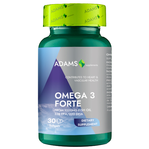 Omega 3 Forte ( 33%EPA/22%DHA), 30cps, Adams Supplements