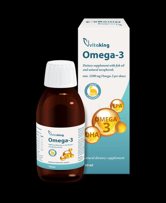 Omega 3 - ulei de peste cu gust de lamaie cu tocoferoli naturali 2500mg - 150 ml