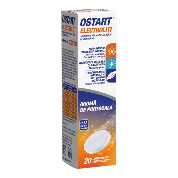 OSTART ELECTROLITI portocala x 20 cpr efervescente