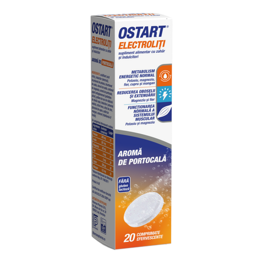 OSTART ELECTROLITI portocala x 20 cpr efervescente