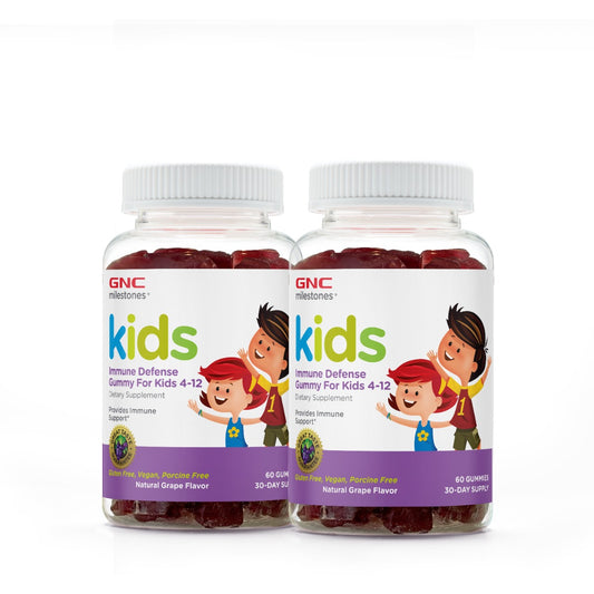 Twin Pack - GNC Milestones®, Formula Pentru Copii, cu Aroma de Struguri, 60 Jeleuri