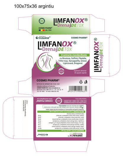 LIMFANOX Drenaj DETOX® Capsule Drenaj Sistem Limfatic