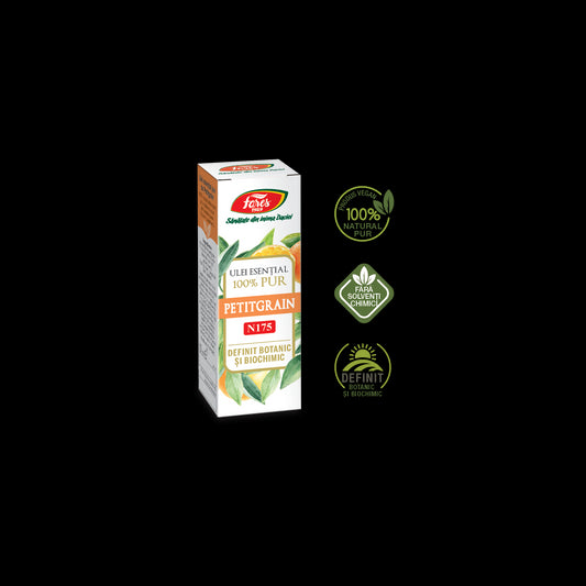 Petitgrain (frunze de portocal amar), N175, Ulei esențial 100% pur, definit botanic și biochimic