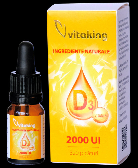 Picaturi de Vitamina D3 - 2000UI - 10ml (320 picaturi)