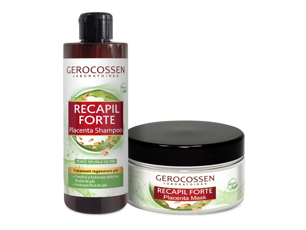 Set Recapil Forte regenerare par: sampon placenta 400ml+masca placenta 300ml