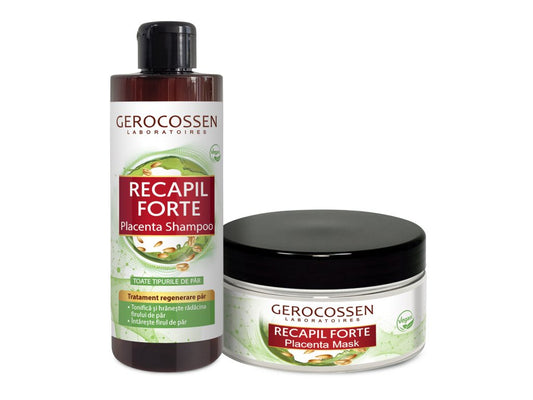 Set Recapil Forte regenerare par: sampon placenta 400ml+masca placenta 300ml