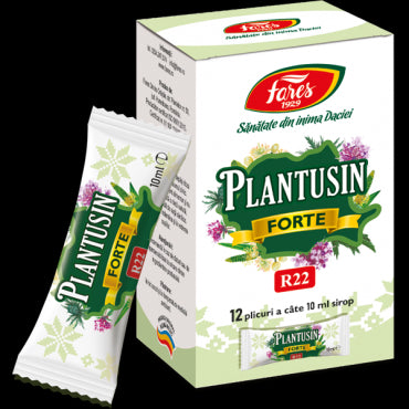 Plantusin forte, R22, sirop tuse (12 plicuri a câte 10 ml sirop)