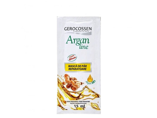 Pliculet cu masca pentru par uscat si deshidratat Argan Line 15 ml