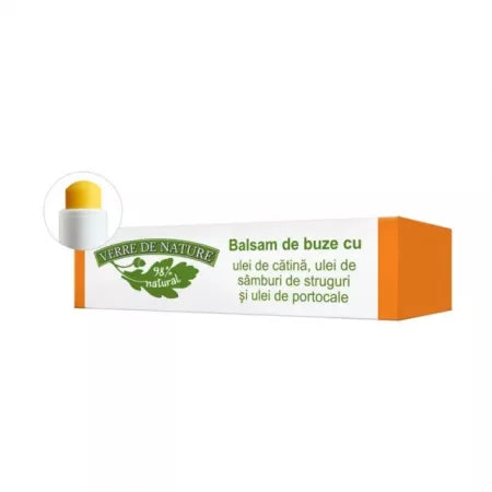 Balsam de buze cu ulei de catina, samburi de struguri si portocale, 4.8 g, Manicos