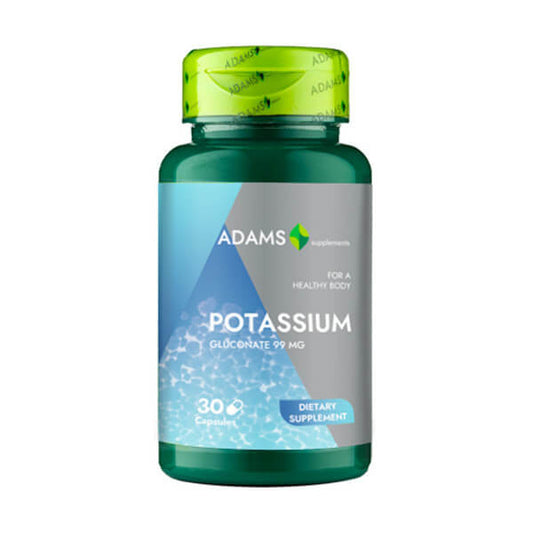 Potassium 99mg 30 cps vegetale – Supliment cu potasiu Adams