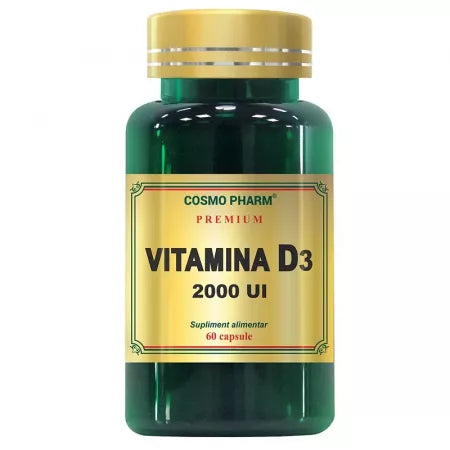 Vitamina D3 2000 UI, 60 capsule, Cosmopharm