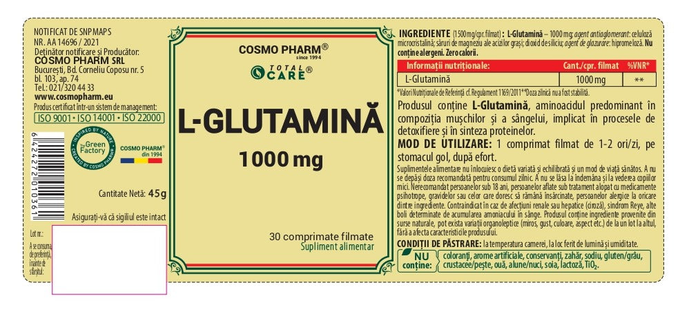 L-GLUTAMINA 1000 mg