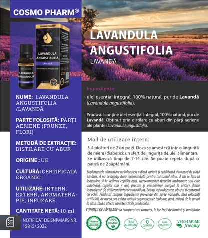 LAVANDULA ANGUSTIFOLIA – Ulei Esential De Lavanda – Uz Intern