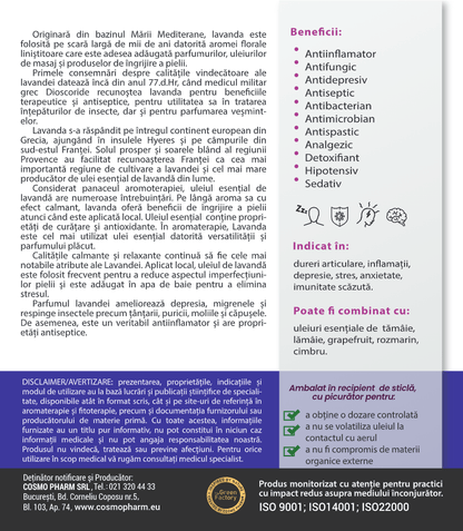 LAVANDULA ANGUSTIFOLIA – Ulei Esential De Lavanda – Uz Intern