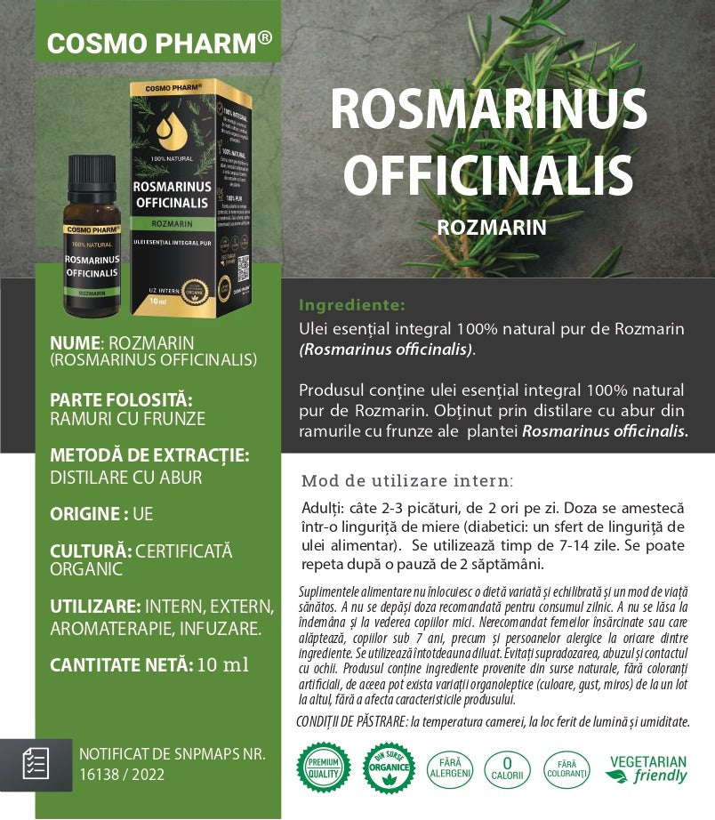 Ulei Esential de Rozmarin – ROSMARINUS OFFICINALIS
