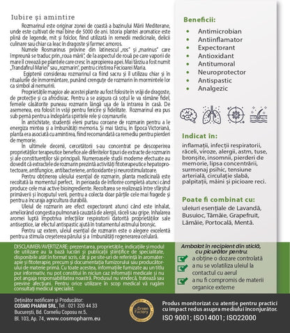 Ulei Esential de Rozmarin – ROSMARINUS OFFICINALIS