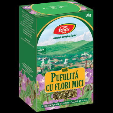 Pufuliță cu flori mici, iarba, U88, ceai la pungă