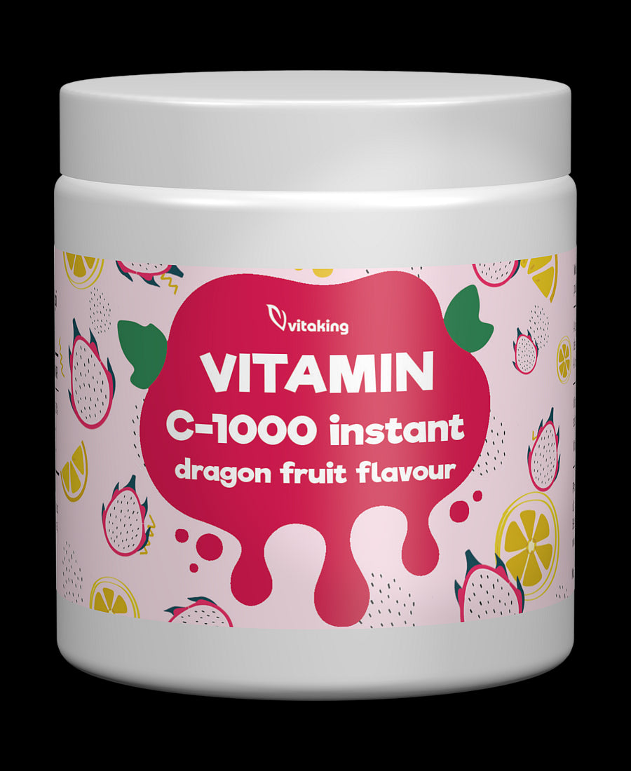 Pulbere instant de vitamina C cu bioflavonoide din citrice cu aromă de fructul dragonului - 400 g