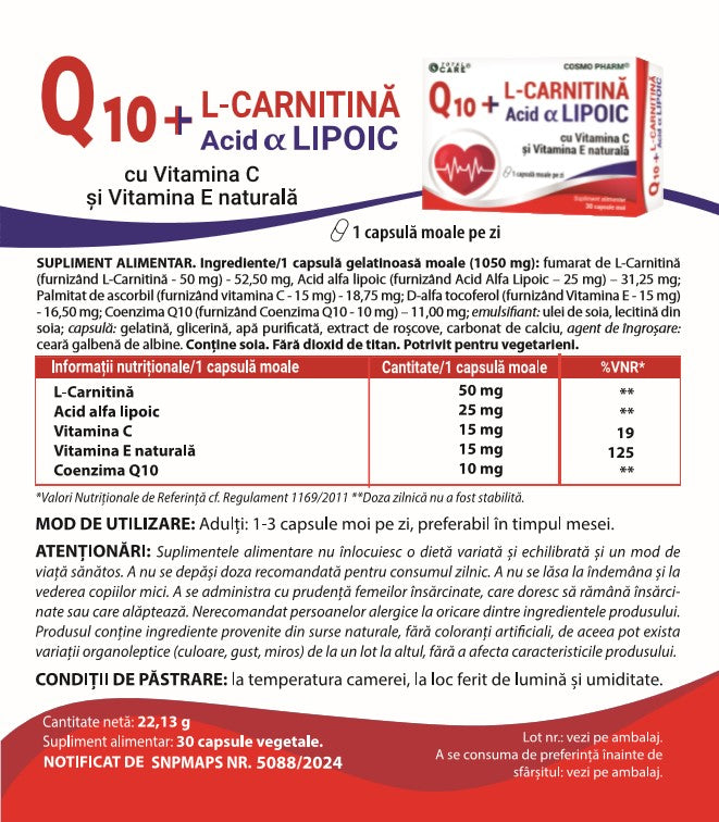 Q10 L-Carnitina Acid Alfa Lipoic