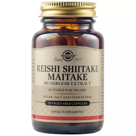 Extract de ciuperci Reishi Shiitake Maitake, 50 capsule, Solgar