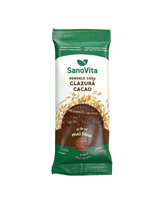 rondele din grâu cu glazură de cacao 66g