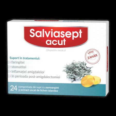 Salviasept Acut fara zahar, 24 comprimate, Zdrovit