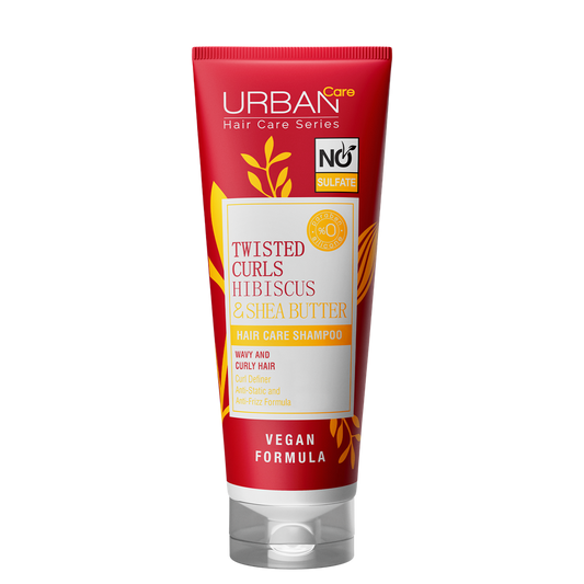 Sampon pentru parul cret cu Hibiscus si unt de Shea, 250 ml, Urban Care