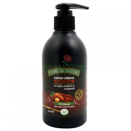 Sapun crema natural cu argan, propolis si scortisoara 240 ml