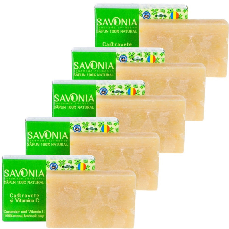 Set 5 buc - Sapun Natural Castravete si Vitamina C, Savonia