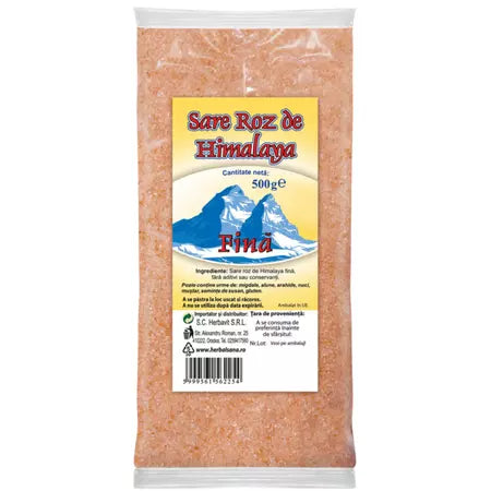 Sare roz Himalaya fina 500g – fără aditivi