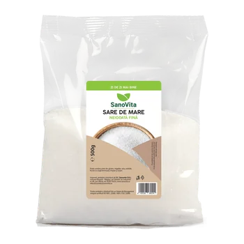 Sare de mare fina neiodata, 500g, SanoVita