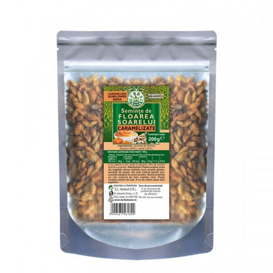 Seminte de floarea soarelui, caramelizate - 200 g, Herbal Sana