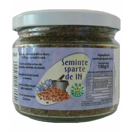 Semințe sparte de in, 150 g, Herbal Sana