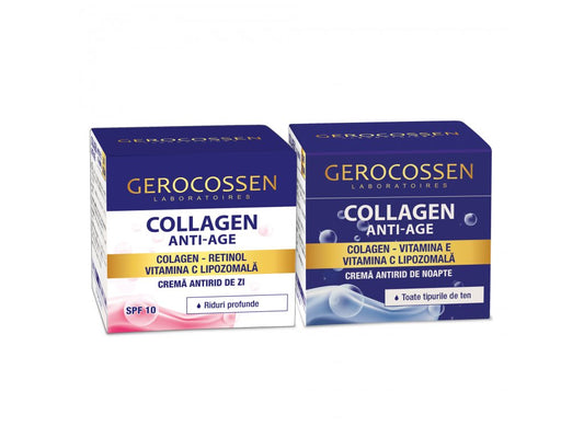 Set Collagen Anti-Age antirid:Crema antirid zi+Crema antirid noapte