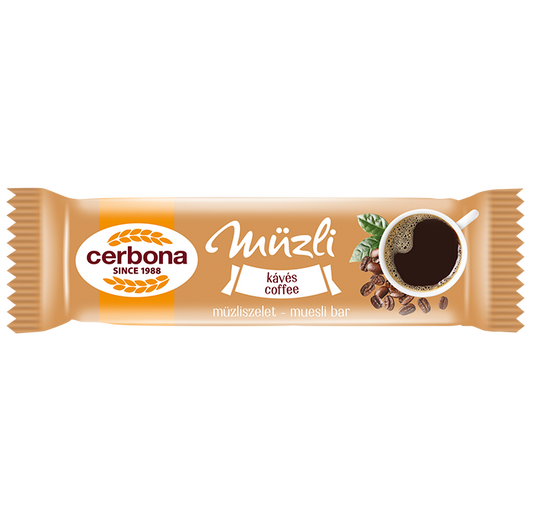 Baton musli cu cafea, cu talpă din glazură