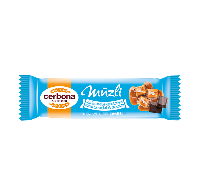 Salty-caramel-ciocolata neagră baton musli