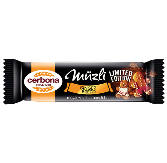 Cerbona Baton muesli cu aromă de turtă dulce cu talpă acoperită cu aromă de cremă