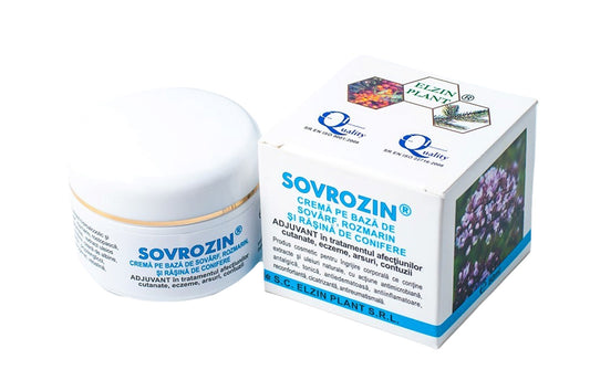 SOVROZIN – Crema tratament afectiuni cutanate, eczeme, arsuri, contuzii