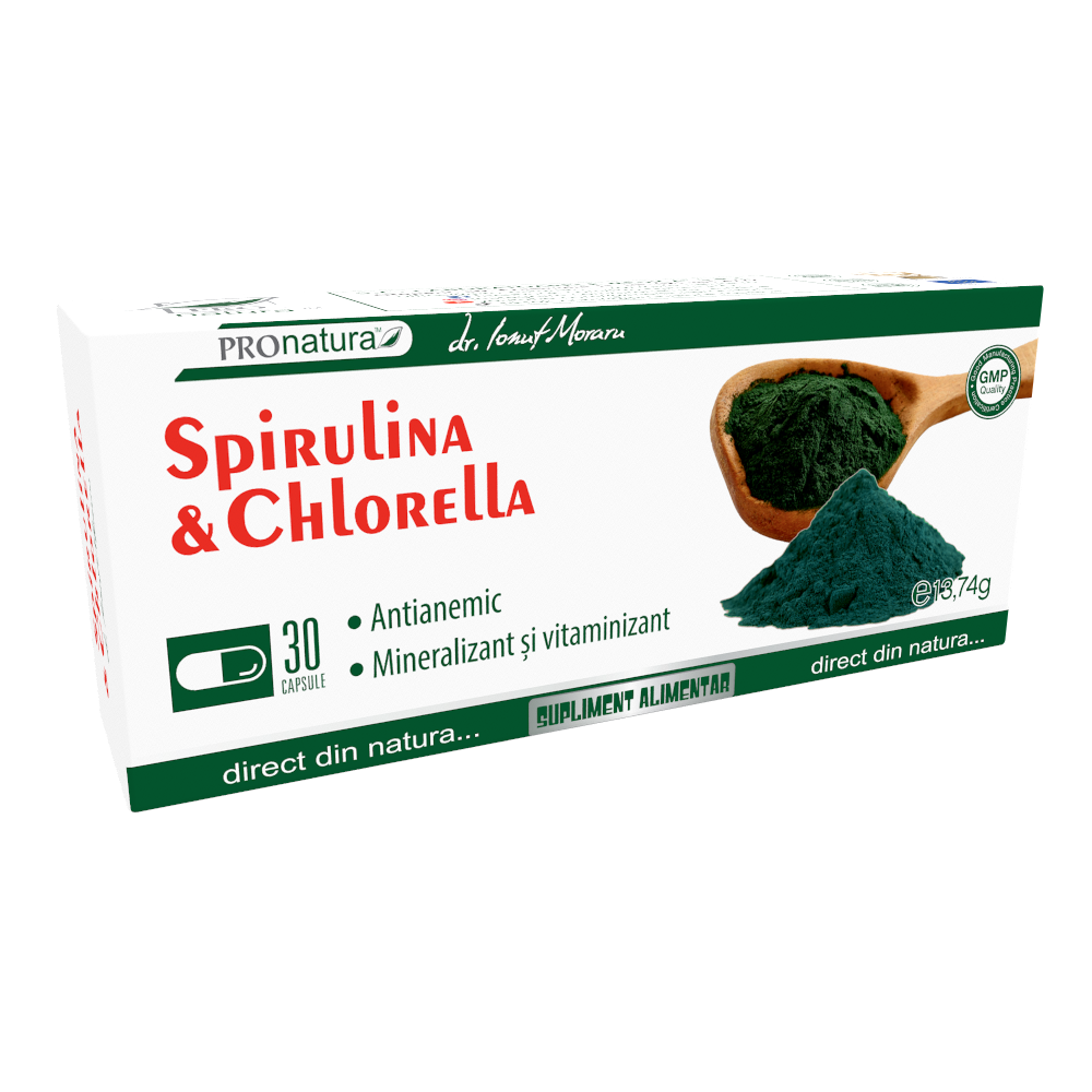 Spirulina Chlorella 30cps blister