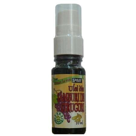 Ulei din samburi de struguri presat la rece spray, uz intern și extern, 10 ml, Herbal Sana