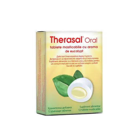 THERASAL ORAL tablete masticabile cu aromă de eucalipt, VEDRA