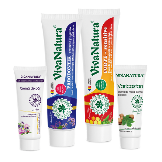 Pachet În 2 pași împotriva parodontozei – Forte sensitive 80 ml și Parodontik 80 ml | CADOU 2 produse TRAVEL – Leonard Radutz formula – VivaNatura
