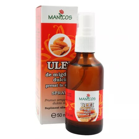 Ulei de migdale dulci presat la rece 50 ml, spray, Manicos