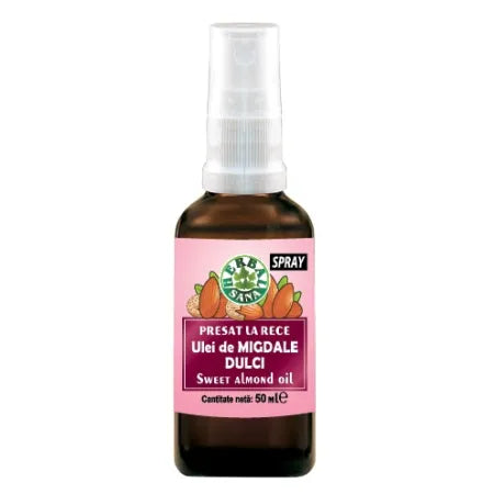 Ulei de Migdale Dulci presat la rece spray, uz intern și extern, 50 ml, Herbal Sana