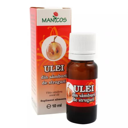 Ulei din samburi de struguri rafinat 10 ml, Manicos