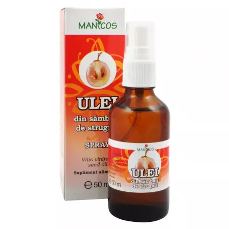 Ulei din samburi de struguri rafinat 50 ml, spray, Manicos