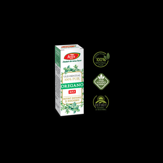 Oregano, R53, Ulei esențial 100% pur, definit botanic și biochimic