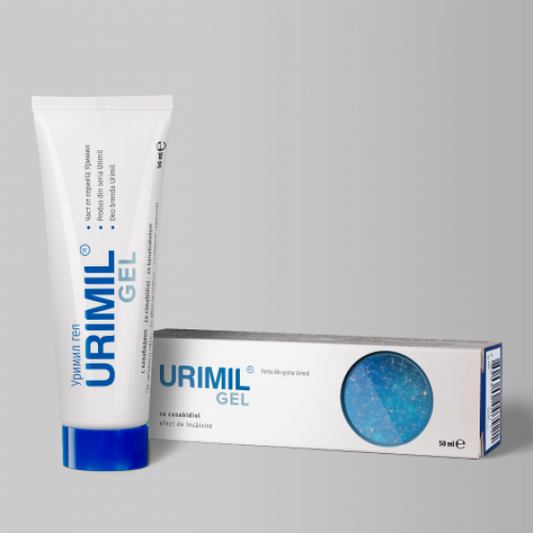Urimil Gel cu canabidiol - canabidiol, arnica, gheara diavolului și magneziu într-un ambalaj de 50 de ml